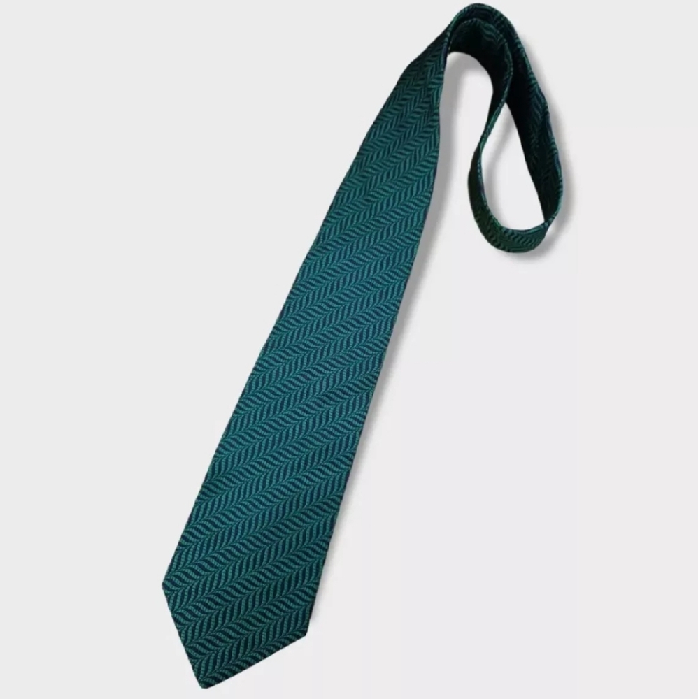 SULKA Green/Blue Geometric Art Silk LUXURY Tie FRANCE